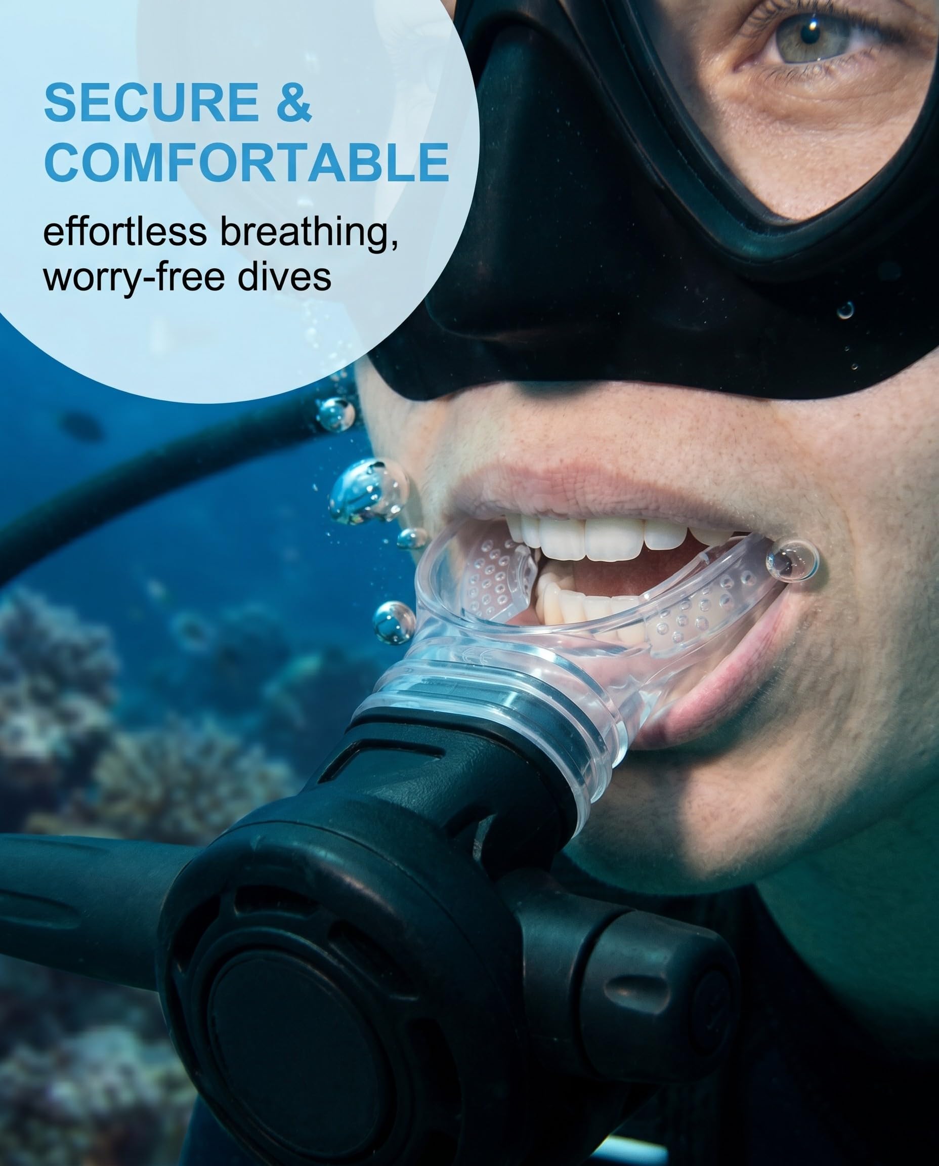 Boccaglio da Morso per Immersione e Snorkeling, 3 Pezzi, Silicone Alimentare, Ricambio Universale per Erogatore e Snorkel, Massima Igiene e Comfort.