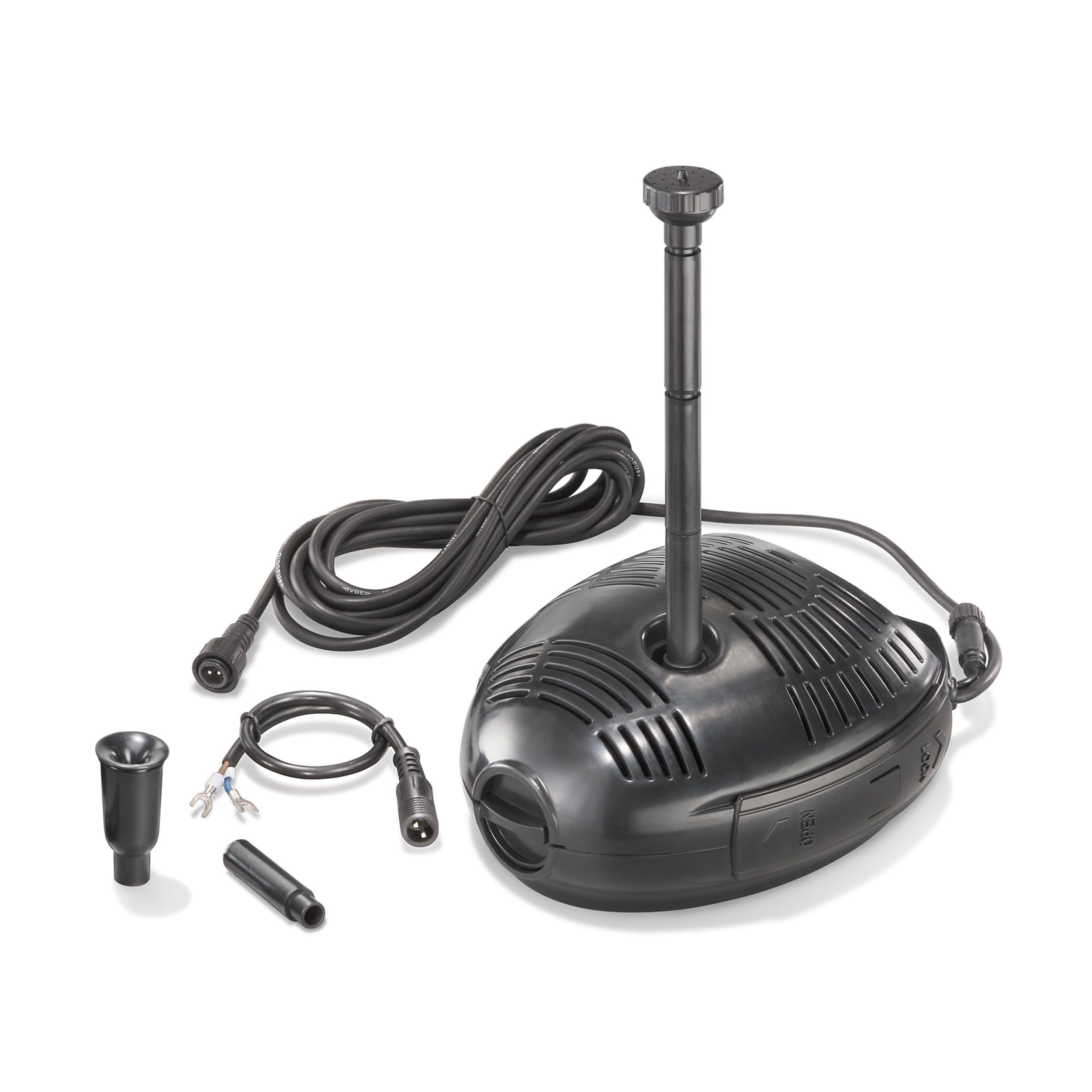 esotec Teichpumpe Milano 470/750 mit Sprinklerset – 12-24V/DC Ersatzpumpe für Gartenteich, Brunnen & Wasserspiel – 750 l/h IP68 101733