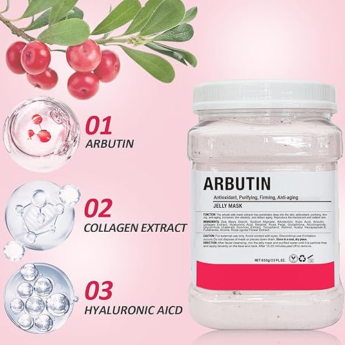 Miniatura 2 de Máscara de gelatina Arbutin en polvo para faciales profesionales, máscara de gelatina en polvo para esteticistas, suministros de belleza, spa,
