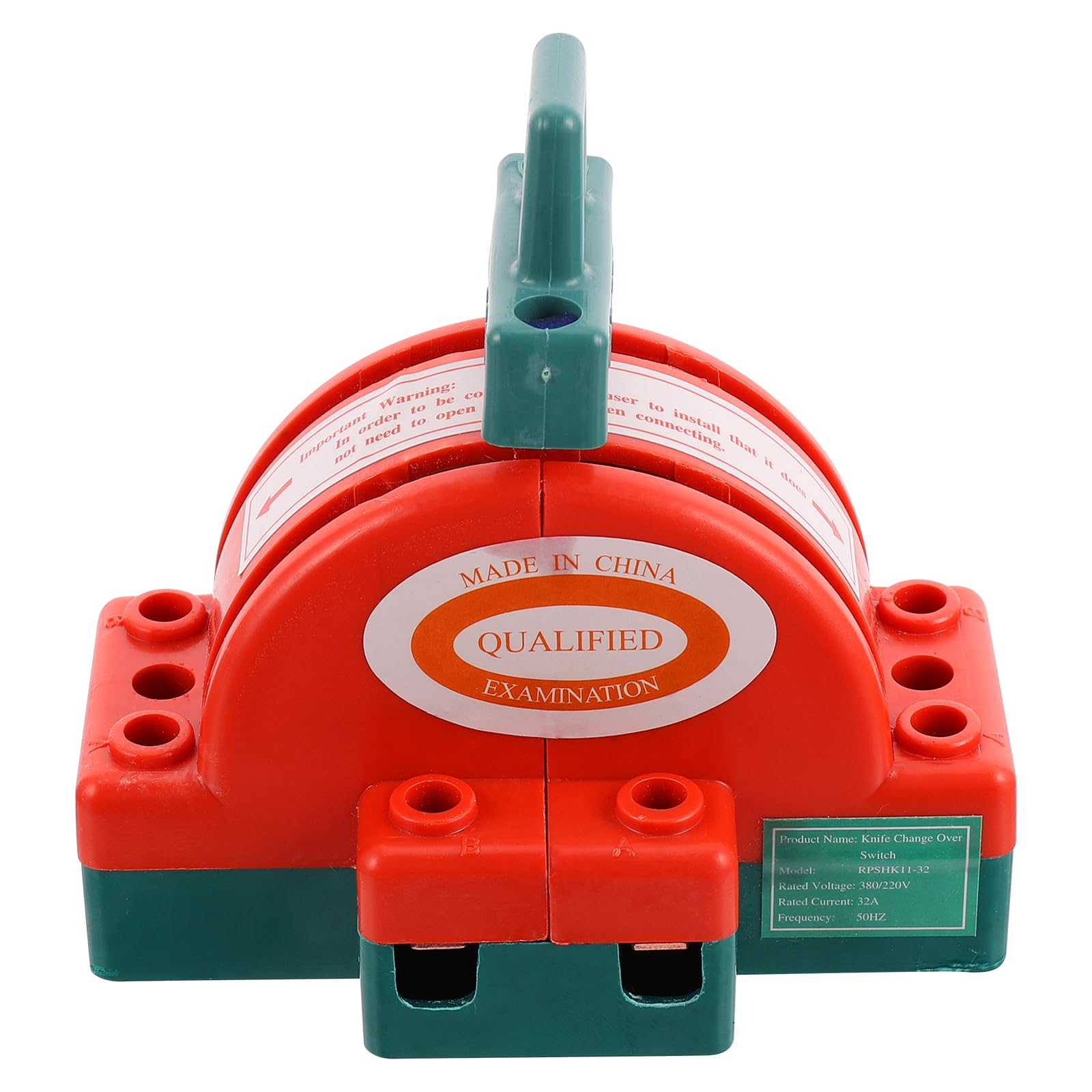 TEHAUX 2 Pole Disconnect Copper Power Disconnector Double Throw Semicircular Breaker Backup Circuit Generator PSU