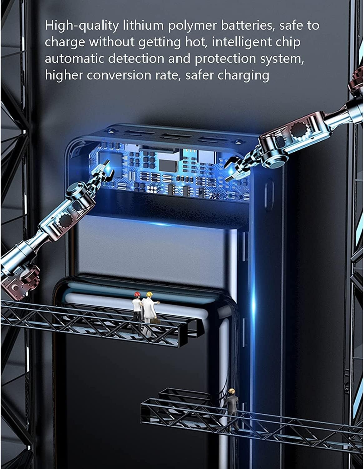 Cargador De Banco De Energía Admite Carga Rápida 80000Mah Capacidad Paquete De Batería 4 Salidas 3 Entradas Protección De Carga Inteligente Para Teléfonos Inteligentes, Tabletas, Consolas De Juegos(Wh