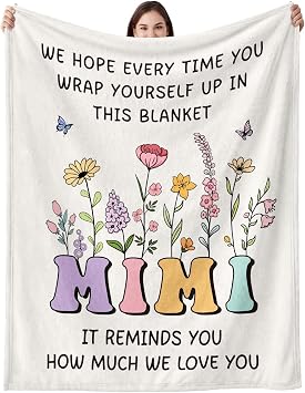 Mimi Gifts for Grandma, Soft Flannel Blanket - 50 x 60