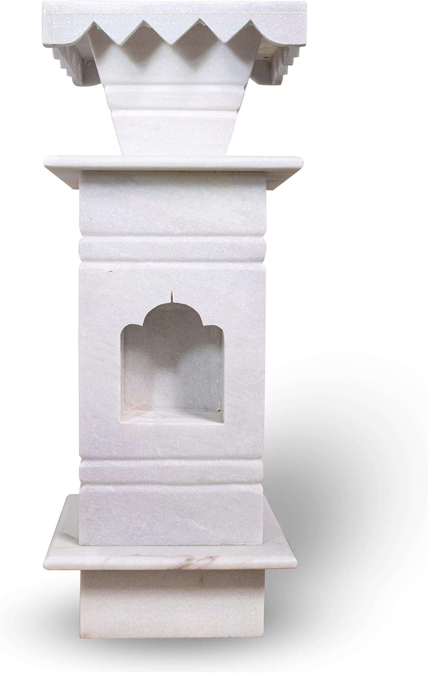 HANDICRAFT BAZAAR Marble Tulsi Pot for Home | Tulsi Marble Planter for Roof, Porch, Balcony (White)