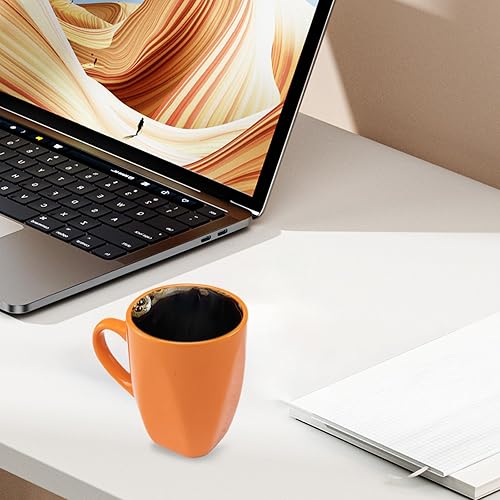 Miniatura 4 de Juego de 6 tazas de café cuadradas de 12 onzas con asa, tazas de café de porcelana para café, té, cacao, leche, regalo de inauguración de la casa