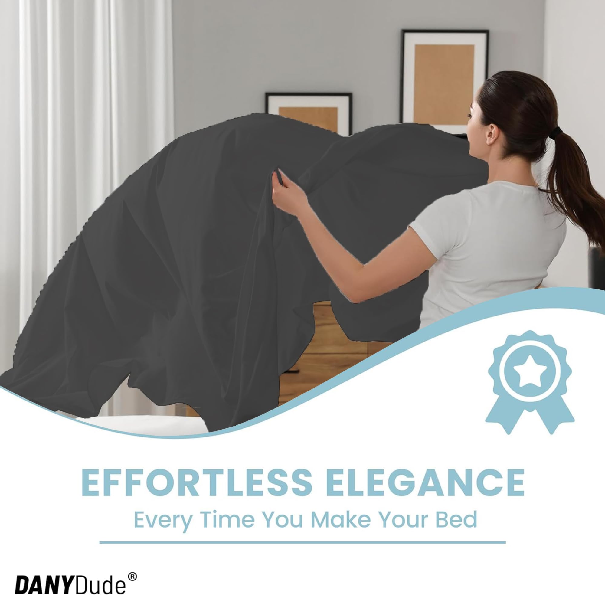 DANYDude 400 Thread Count Flat Sheets King Size 100% Egyptian Cotton Sheets King Size Flat Sheets, Luxury Soft - Image 3