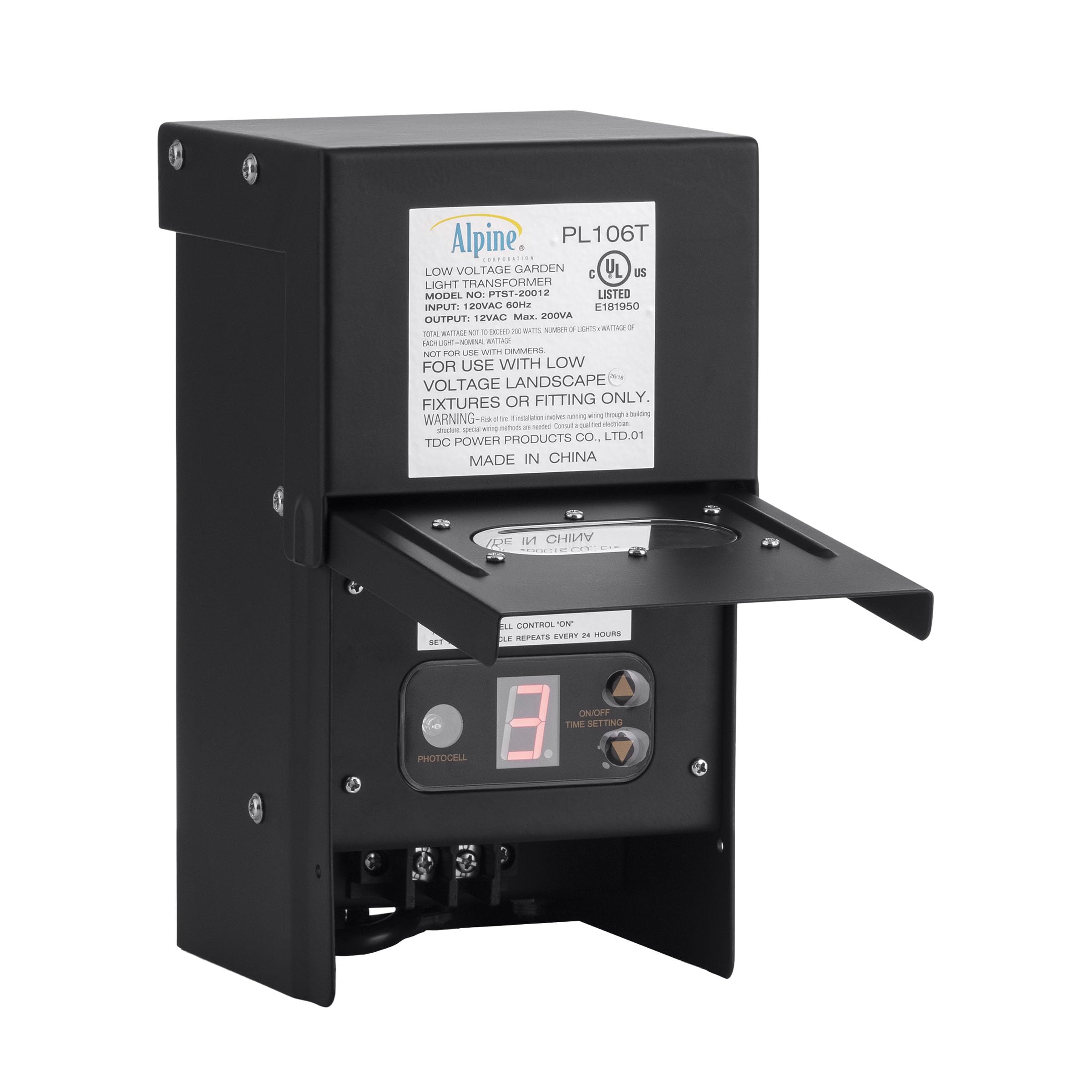 ALPINE PL106T trasformatore 200 Watt con timer e photo Cell