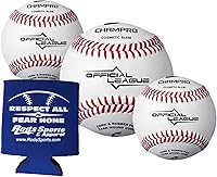 CHAMPRO CBB-200D Full Grain Leather Baseballs 36-Pack with Cosmetic Blemishes & Drink Can Sleeve - Official League Practice Balls