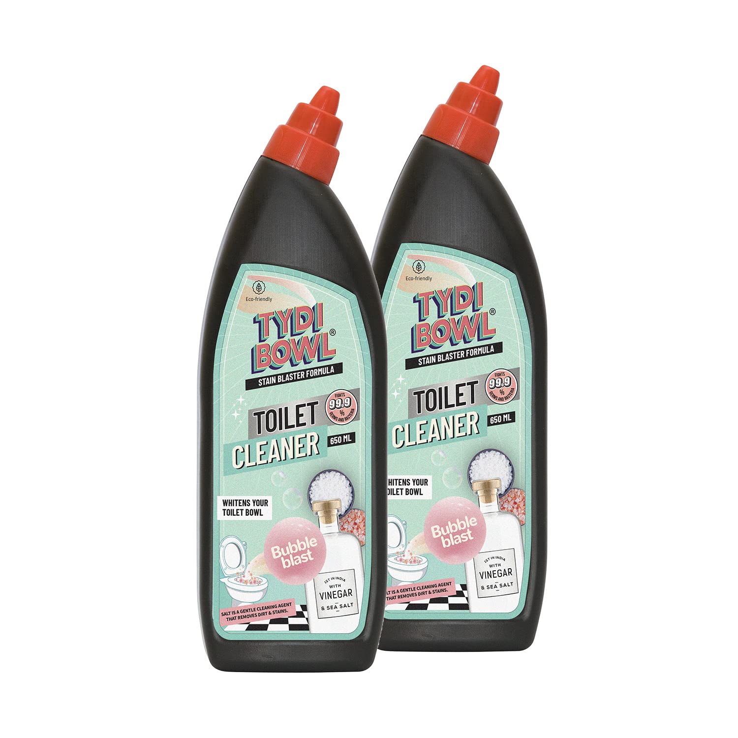 TYDI BOWL Toilet Cleaner, Hard Water Stain Remover, Vinegar Powered, Non-Toxic, Child Safe & Pet Safe, BubbleBlast - 650ml (Pack Of 2) (B09B3XM2FW) Amazon Price History, Amazon Price Tracker
