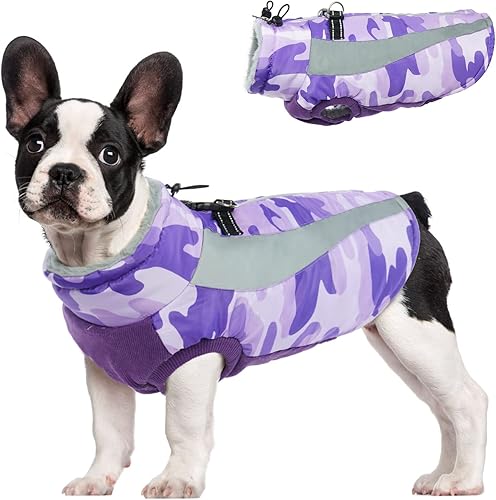 FUAMEY - Abrigo de invierno para perro, chaqueta cálida con forro polar suave, impermeable, resistente al viento, chaleco de forro polar para perros