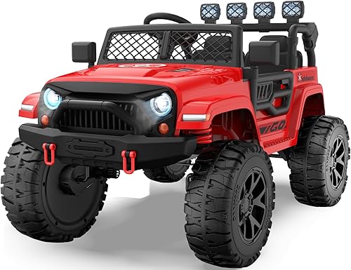 Auto eléctrico de 2 plazas para niños, neumáticos EVA, automóvil eléctrico de 24 V 4WD con control remoto, Bluetooth, luces LED, camión para niños y
