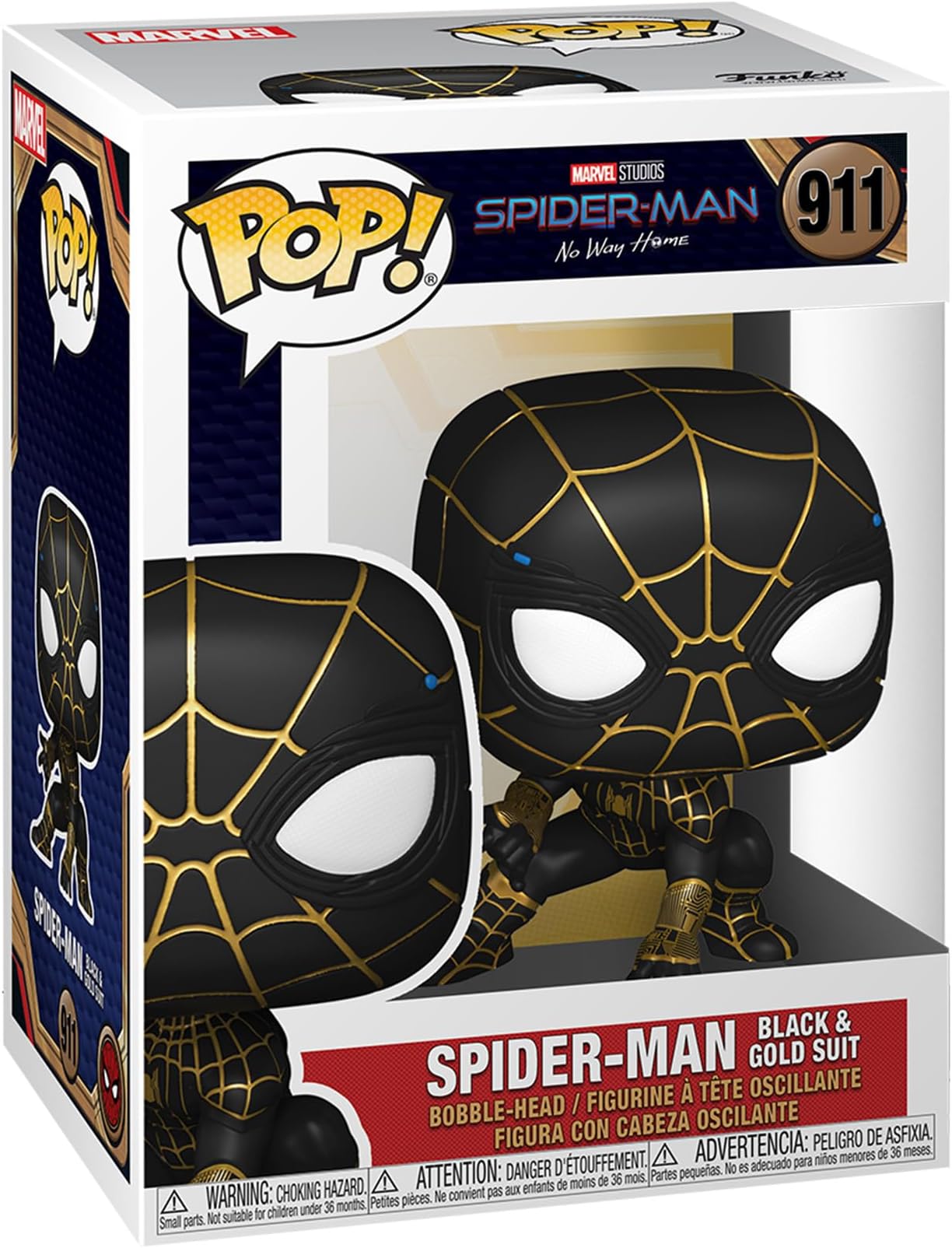 POP Marvel: Spider-Man: No Way Home - Spider-Man in Black and Gold Suit, 3.75 inches, (56827)