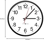 Pyramid Time Systems - Horloge murale analogique [ Q12210 ] – 12-Hour Visage, 14 Horloge murale moderne de la batterie de pouce, lunette noire, cadran blanc – Parfait pour la maison, l'école, le bureau, l ́usine ou l'entrepôt