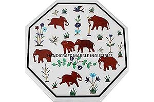 Noguchi Replica Coffee Table with Elephant Inlay