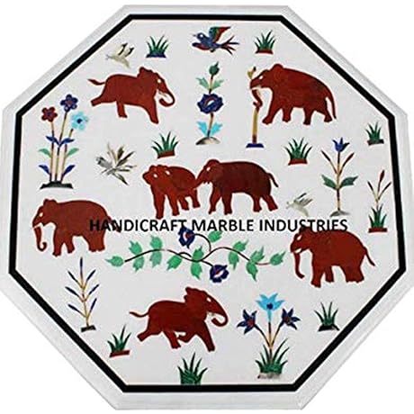 Noguchi Replica Coffee Table with Elephant Inlay