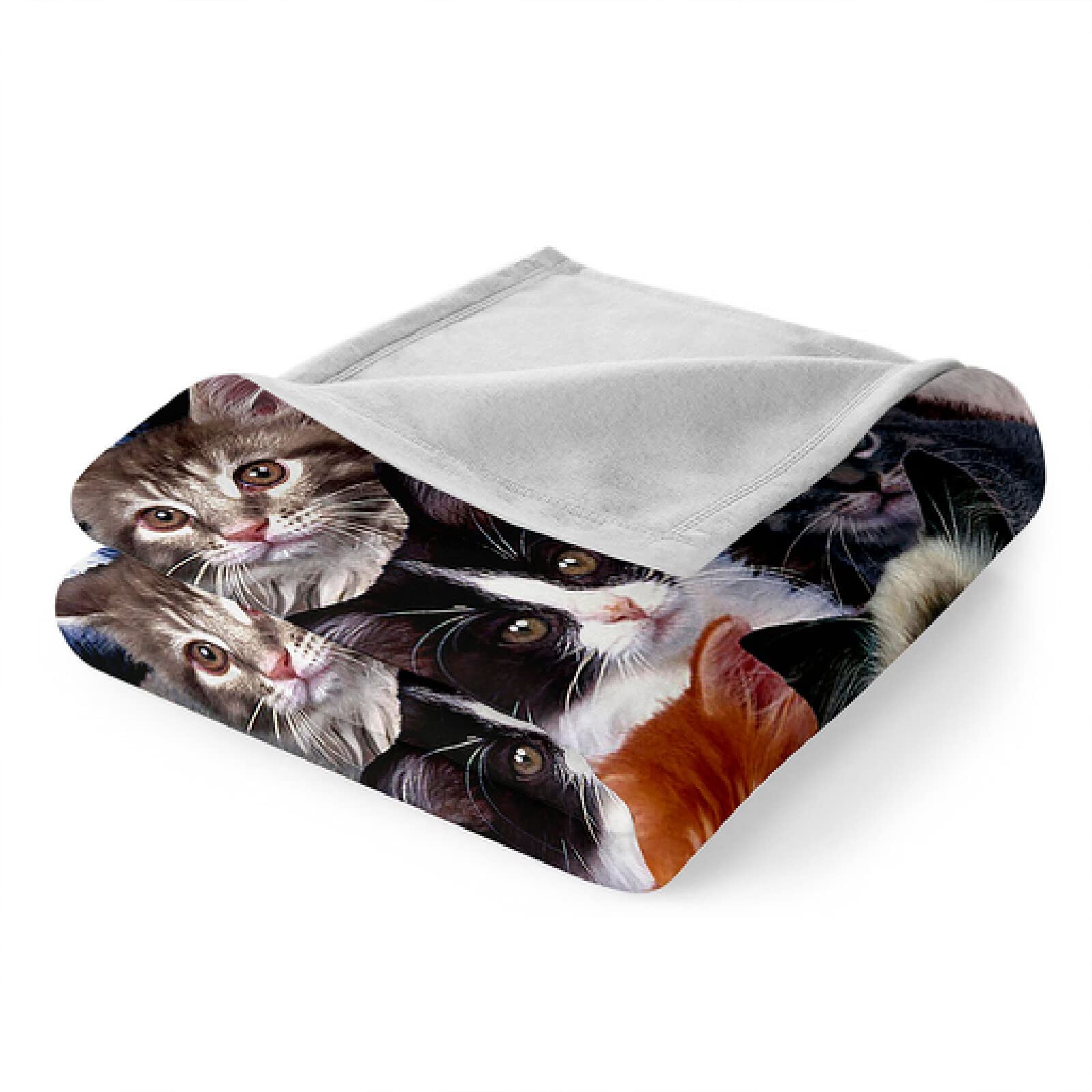 XADITON Couverture Plaid Canape 180X220Cm Impression De Chat Animal Imprimée Motif, Couverture en Flanelle Épaisse Douce Et Confortable, Couverture Lit 2 Personnes Chaude pour Adulte Et Enfant