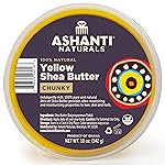 Ashanti Naturals Yellow Chunky Raw Shea Butter | Unrefined African Shea Butter from Ghana | 100% Natural Moisturizer, No Additives, Moisturizing, Nourishing - 10 oz
