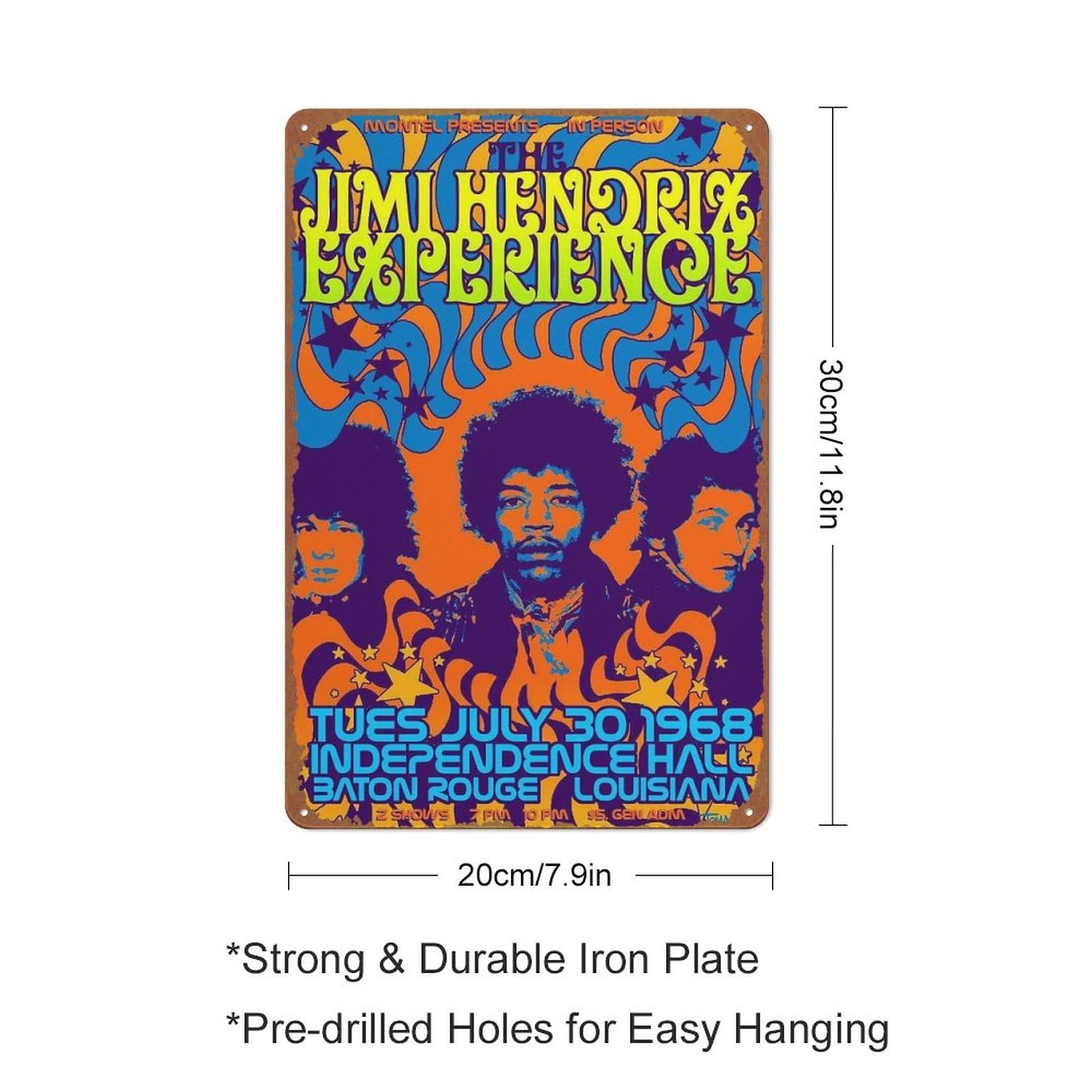 Jimi Hendrix Concert Poster Retro Metal Sign Vintage Tin Sign for