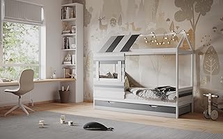 Flair Woodland House Bed With Trundle - White & Grey