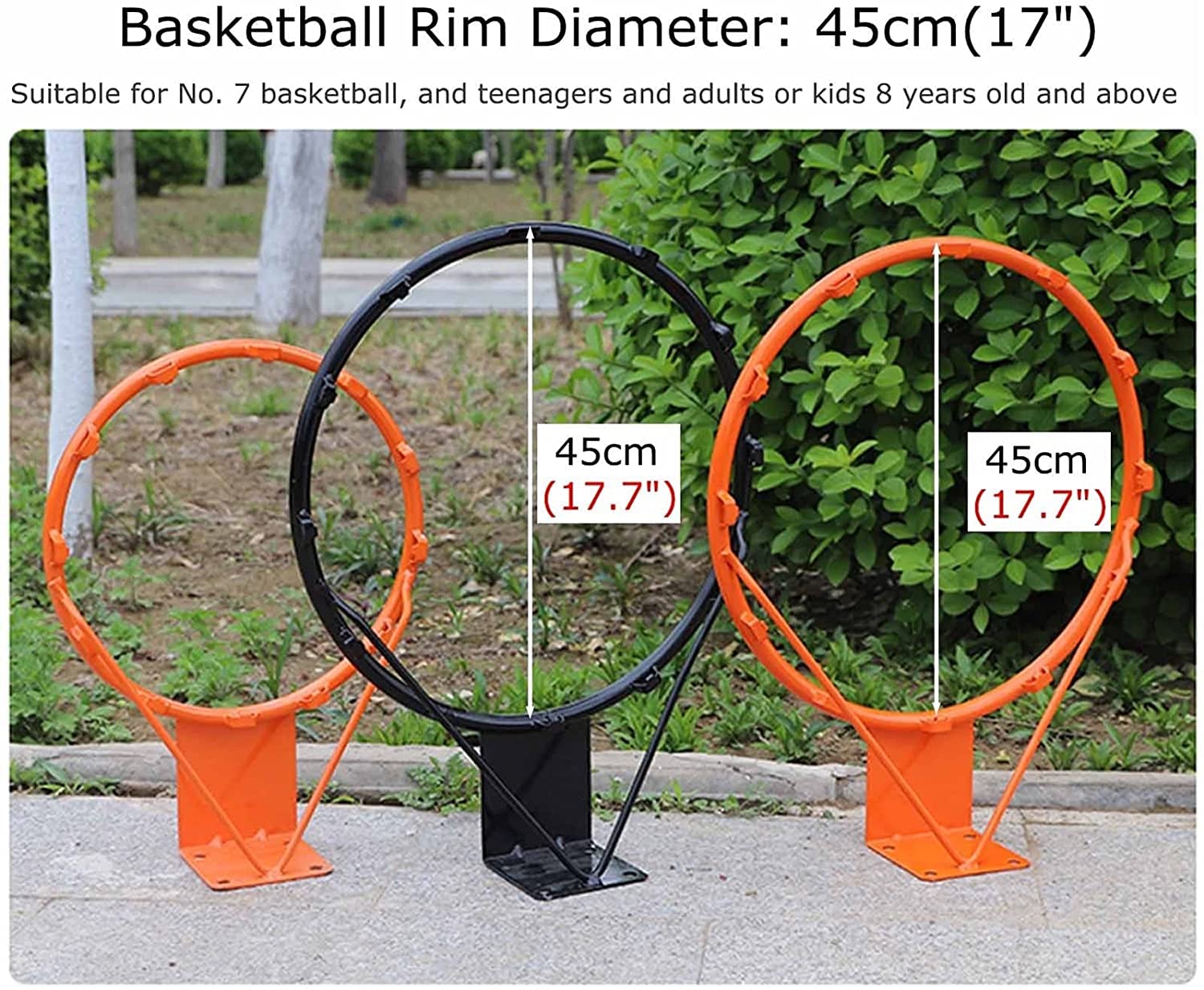 Red Canasta Baloncesto Exterior Red Baloncesto PACEARM - 12 Bucles  Poliéster Interior/exterior Resistente Red Aro Baloncesto, image size:1500x1233