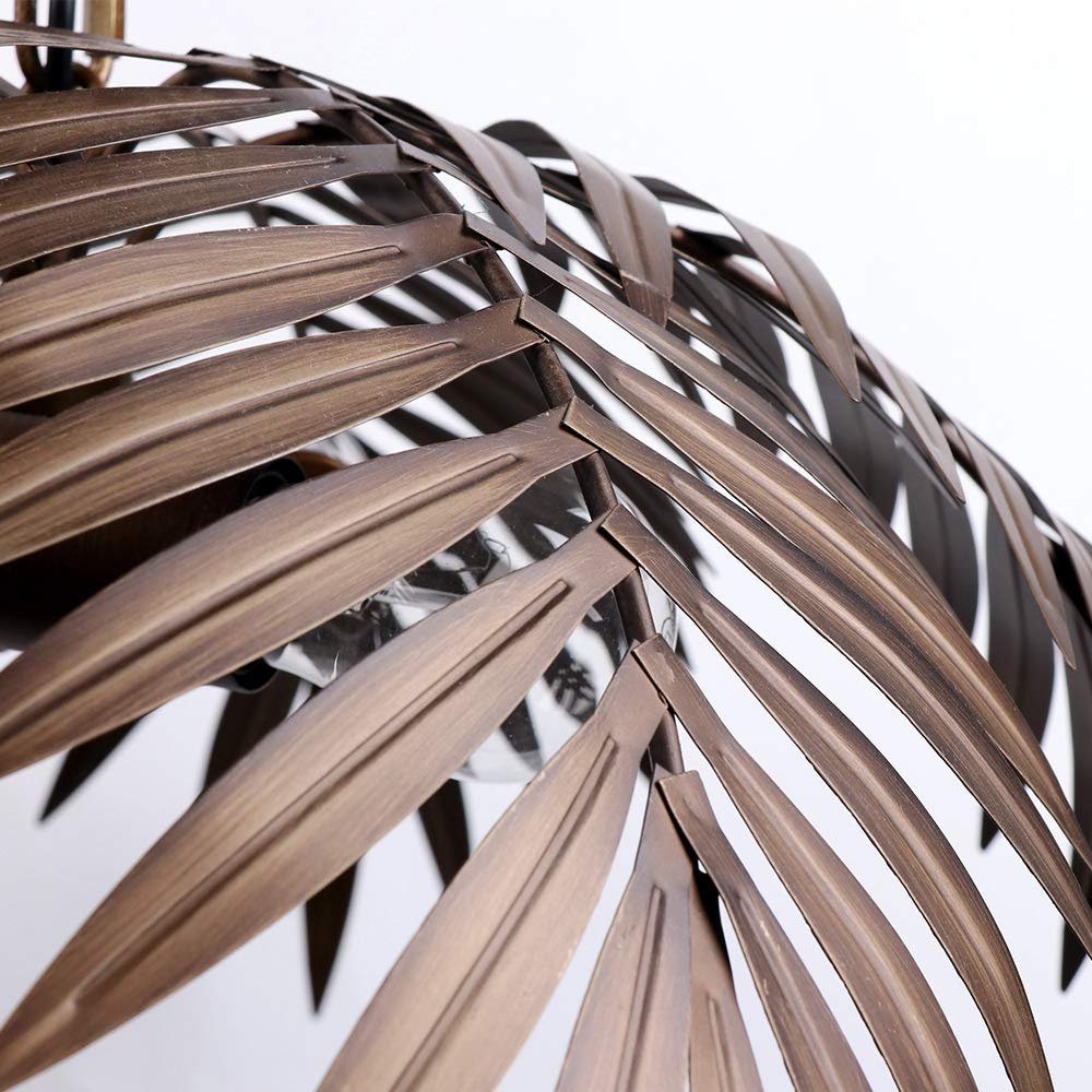 Vintage Tropical feuilles de noix de coco éclairage de plafond Unique rustique arbre lumières salon salle à manger chambre lustre luminaires | Unique rustique arbre lumières salon salle à manger chambre lustre luminaires