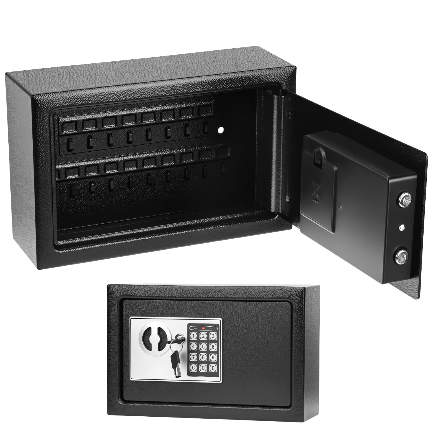 QWORK® Caja fuerte para 32 llaves, 31 x 20 x 10 cm - Cerradura electrónica, Construcción de chapa de acero