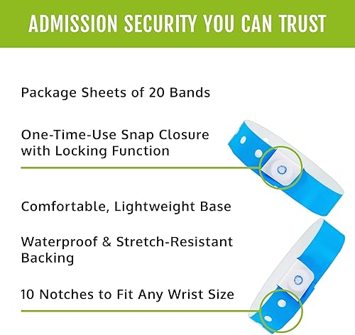 Vista 25 de 500 Aqua - Pulseras de plástico Wristco Aguamarina