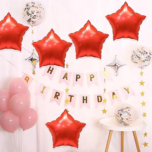 Miniatura 4 de 30 globos de estrella roja de 18 pulgadas en forma de estrella de 18 pulgadas, globos de helio mylar, globos de aluminio para decoración de mujeres,