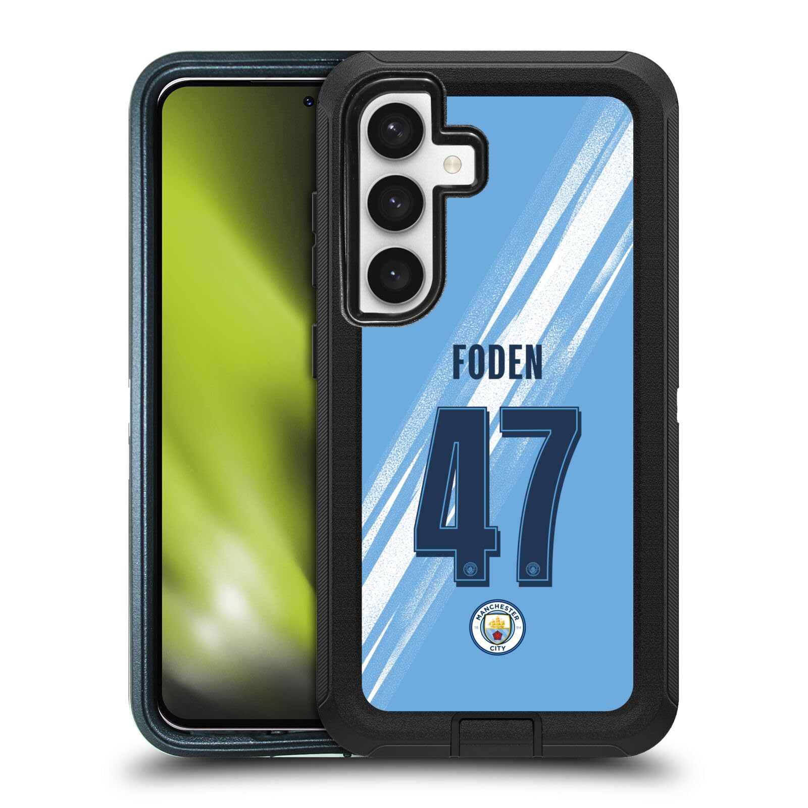 Head Case Designs Officially Licensed Manchester City Man City FC Phil Foden 2025/26 Players Home Kit Ultra-Armoured Shockproof Case [Military Grade Protection] Compatible With Samsung Galaxy S24 5G