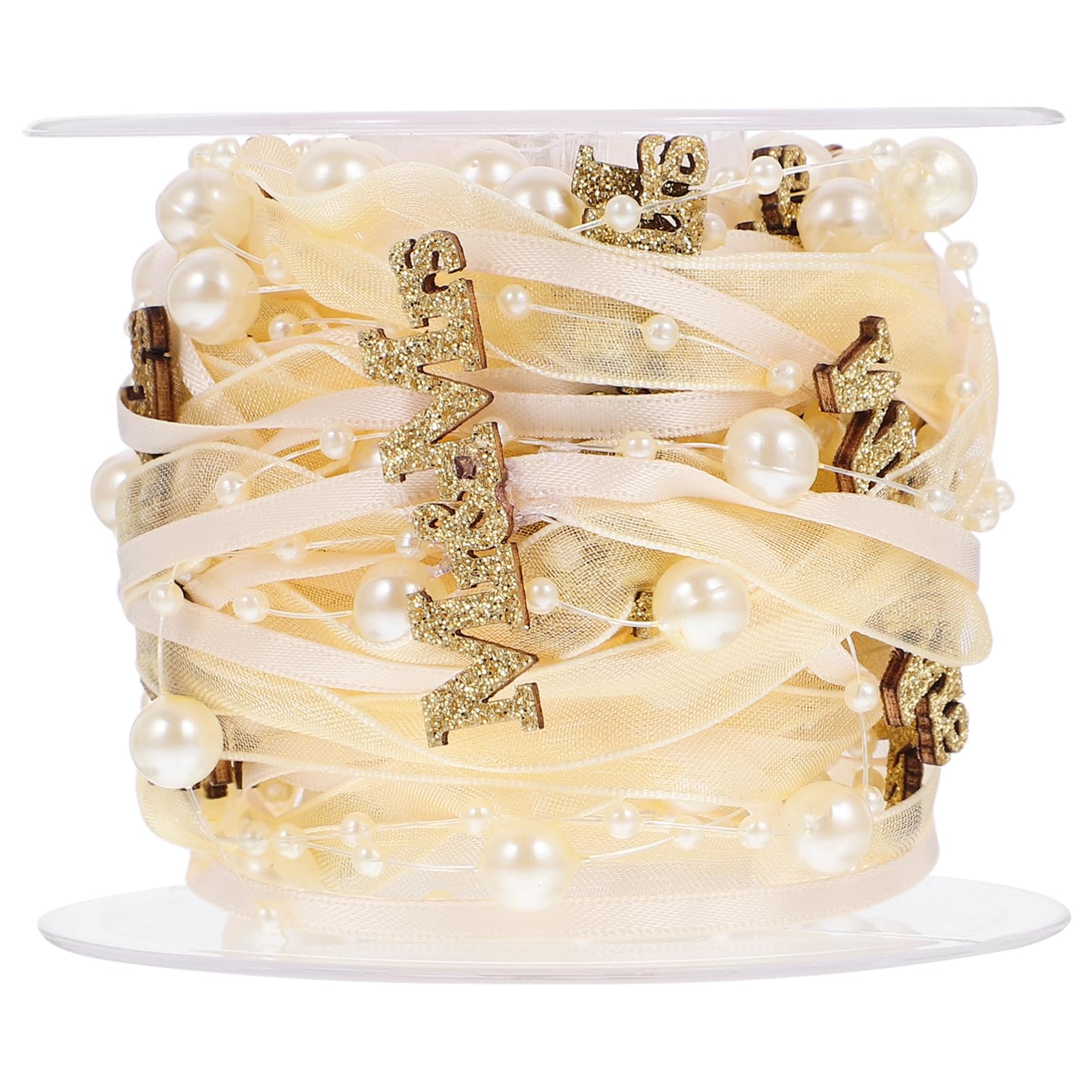 NUOBESTY 5 Rollen Hochzeitsdekorationsband seidenband ribbon hochzeitsstrauß ausgefallene weihnachten weihnachtspresent gracy Geschenkband Schleife Geschenkbänder Polyester Golden