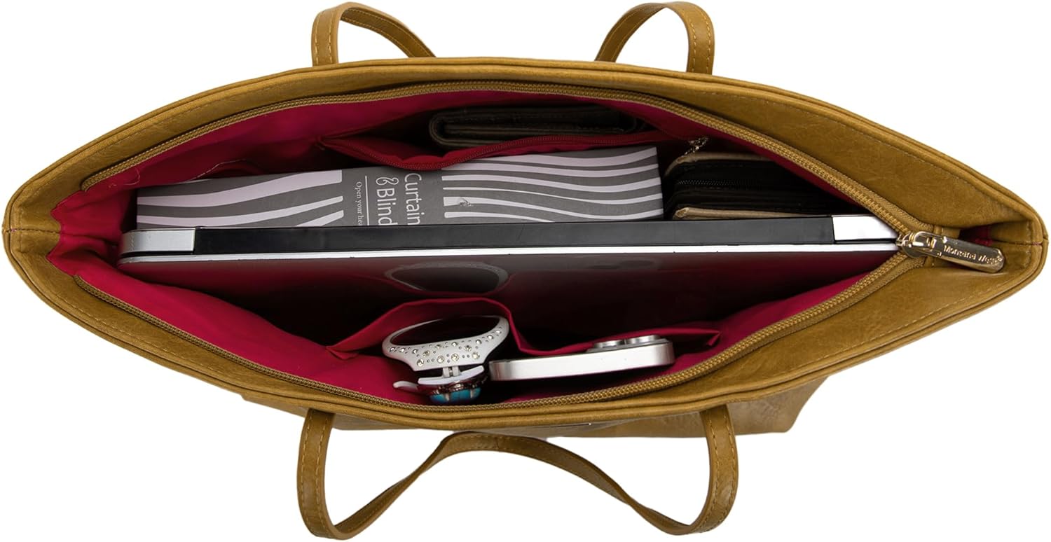 Montana West Medium Tote Bags for Women Shoulder Handbag with Zipper Lightweight Everyday Purse for Work, Travel, or Shopping - Image 5