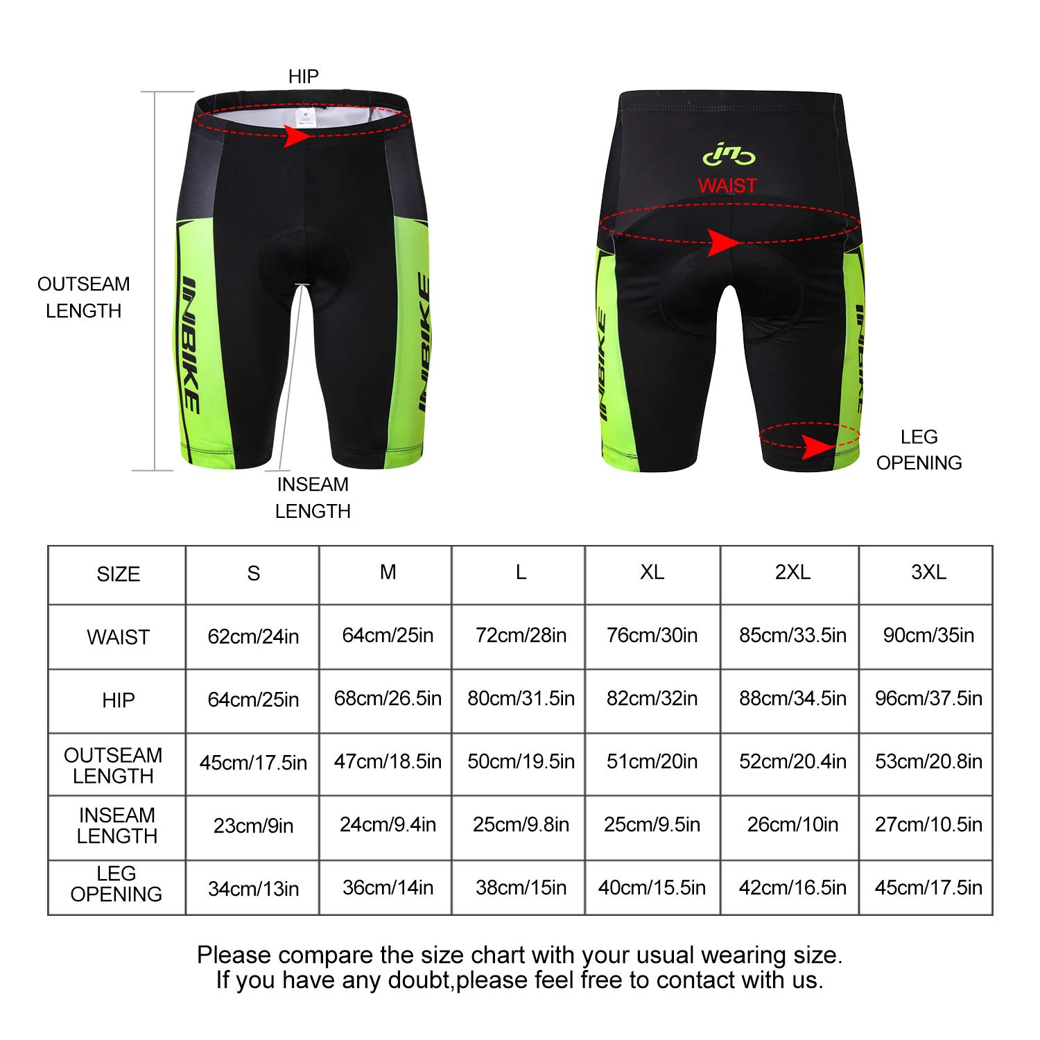 INBIKE Pantalones Cortos De Bicicleta Ciclismo Verano para Hombre con Gel Acolchado Ropa Interior Short MTB