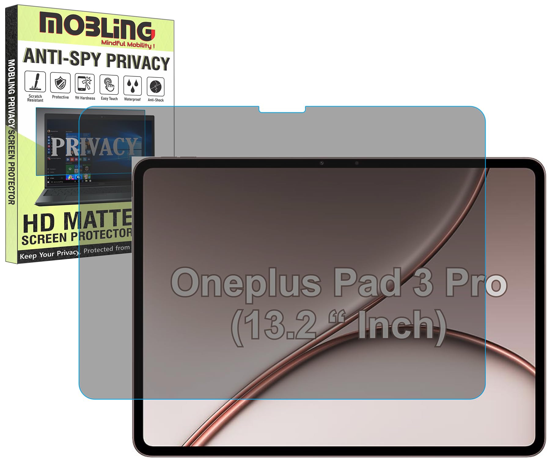 privacy matte anti spy screen guard compatible with oneplus pad 3 pro/one plus pad3 pro tab (13.2" inch tablet) anti peep screenguard not a tempered glass screen protector