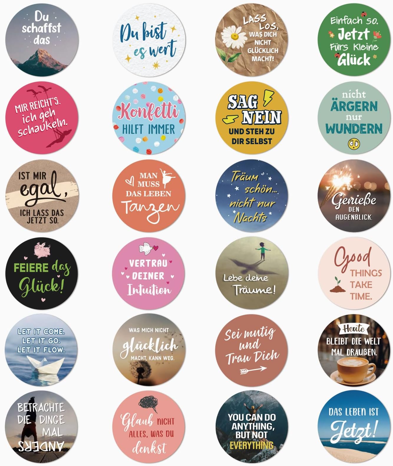 8-200x Einkaufswagen Sticker 4cm Papier-Aufkleber Lebe Stets So Dass Die Regieru