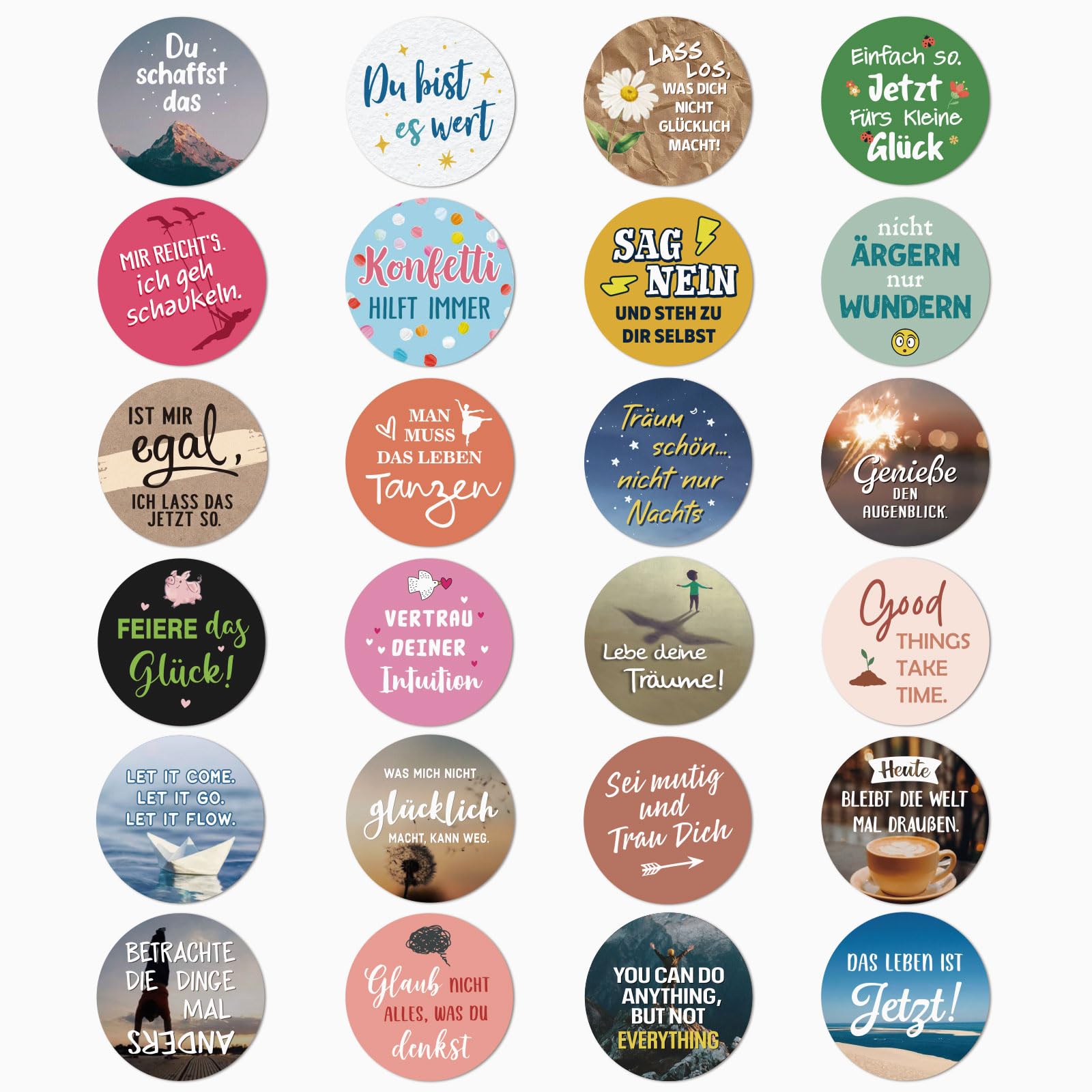50 stickers met motiverende spreuken, inspirerend, positief