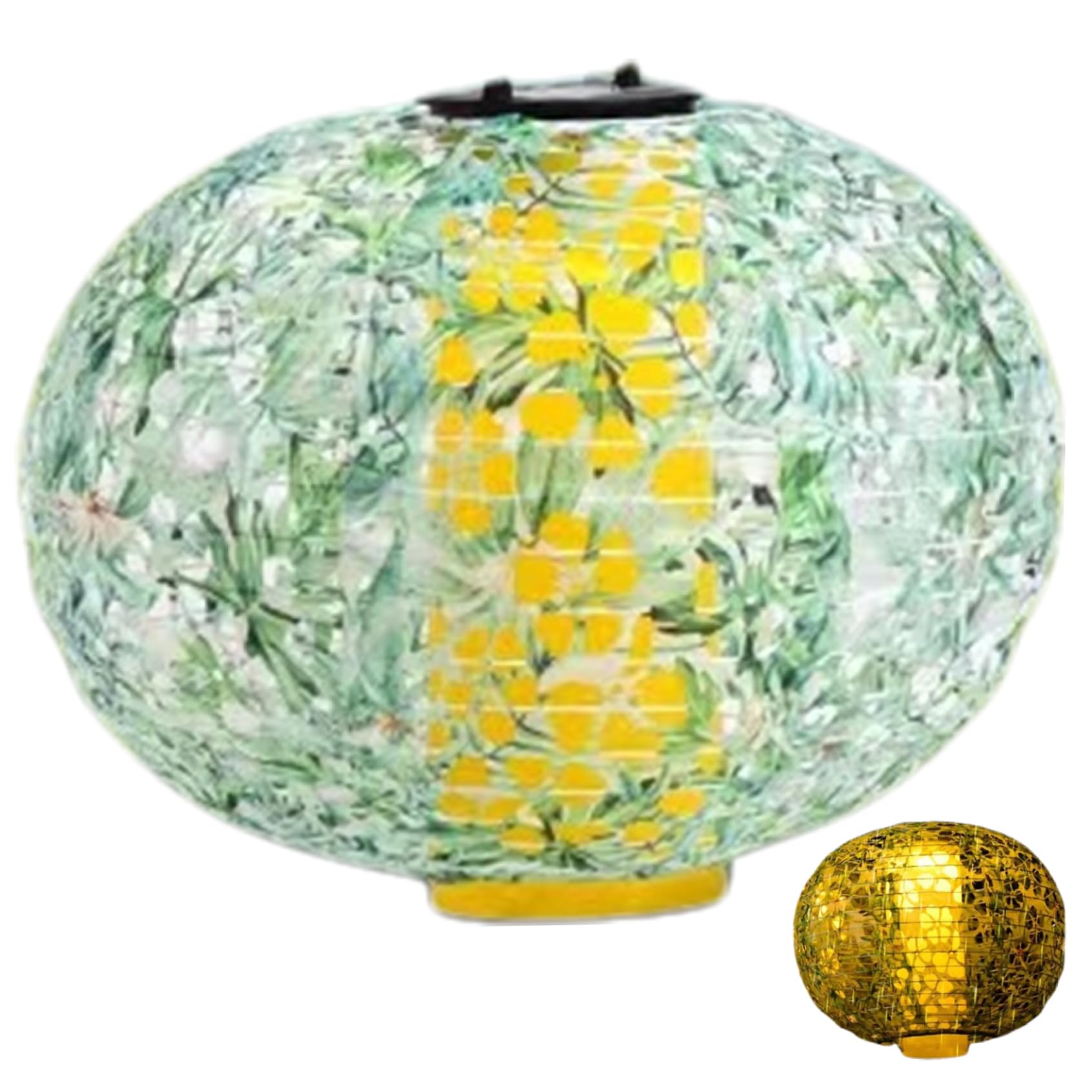 Hbbgdiy Assorted Color Solar Lantern Chinese Style Hanging Led Round Garden Lantern For Patio, Yard, Pathway, Outdoor Party And Festive Decorations, Solar Hanging Lamp