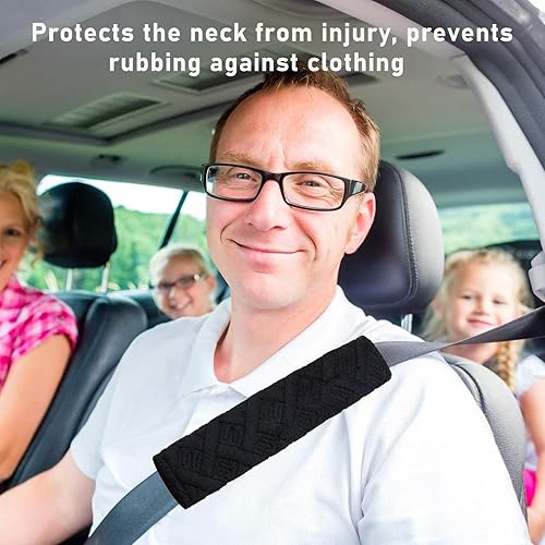 Miniatura 4 de Paquete de 2 fundas suaves para cinturón de seguridad de automóvil, fundas universales para correa de hombro para cinturón de seguridad que ayudan a
