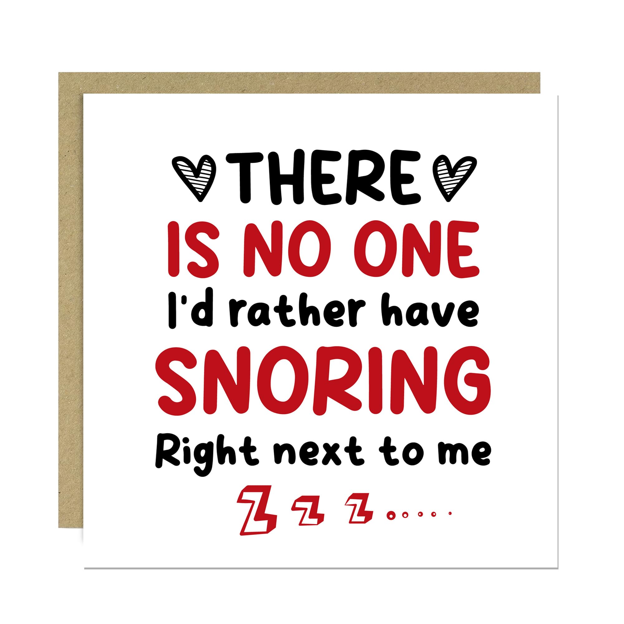 RED OCEAN Snoring Right Next To Me, Funny Anniversary Card, Joke Birthday Card, Valentines Day For Husband Wife Boyfriend Girlfriend, Anniversary For Partner, Banter Cards