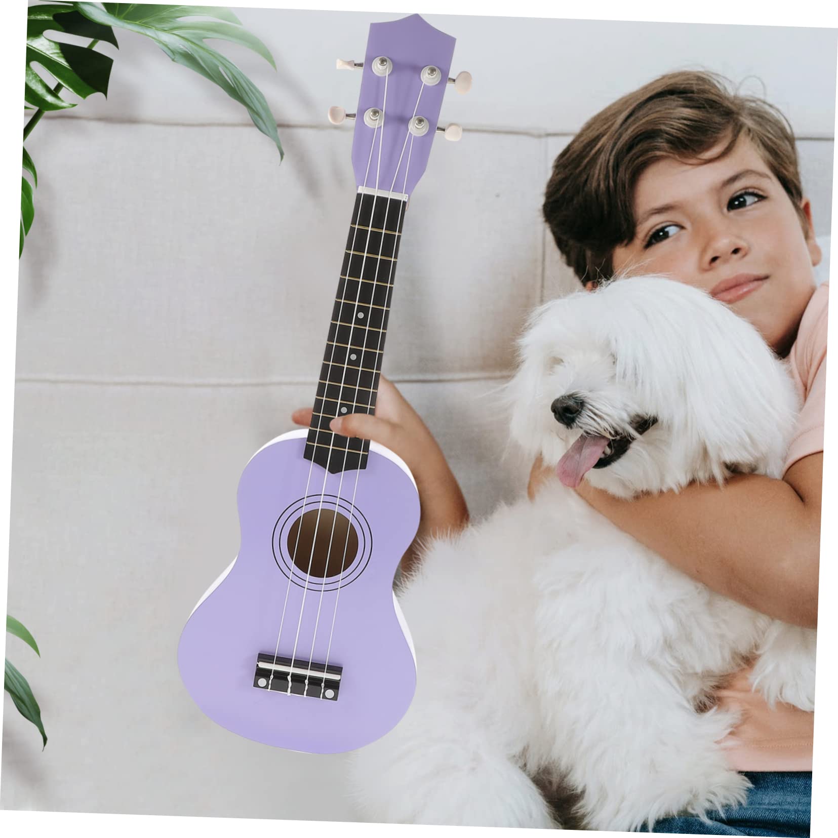 21 Zoll Violette Holz Ukulele Spielzeug für Kinder Frühe Bildung | Ukulele für Kinder, Musikalisches Lernspielzeug, Abgerundete Kanten ohne Grate, Geschenk