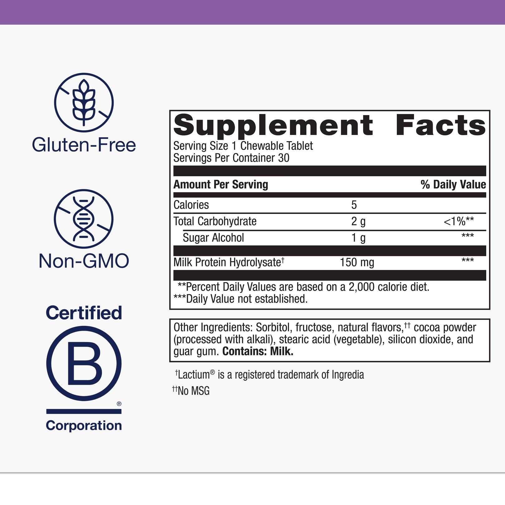 Metagenics NuSera Lactium Stress Support Chewables, Chocolate, 30 Count — Amazon image 4