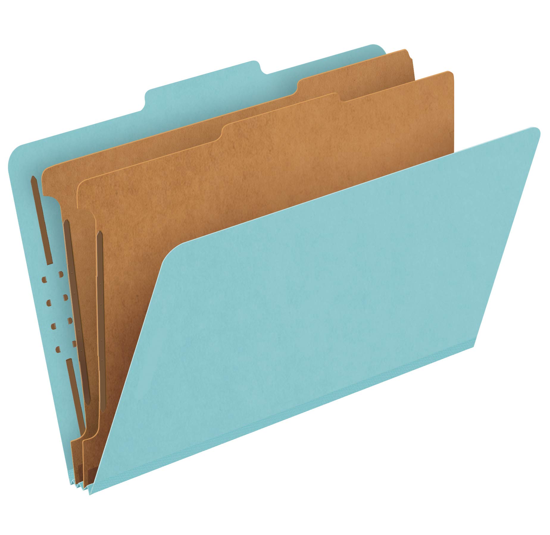 Pendaflex® Classification Folders 2 Dividers, 2" Fasteners, Legal, Blue, 10/Box (29030P) — image 1