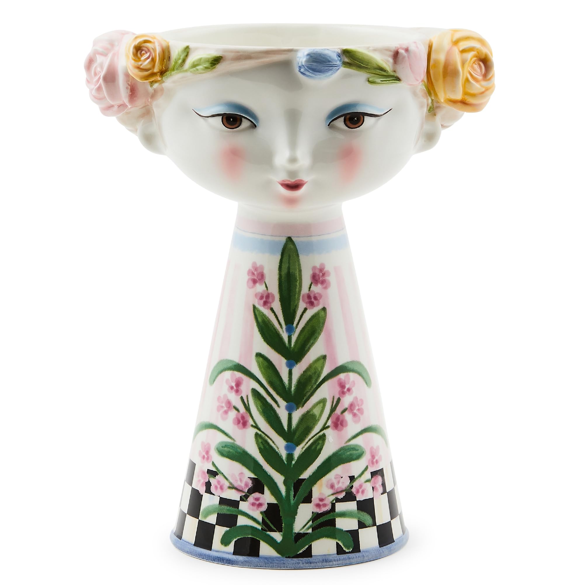 Amazon.com: MACKENZIE-CHILDS Ceramic Vase, Unique Decorative Vase