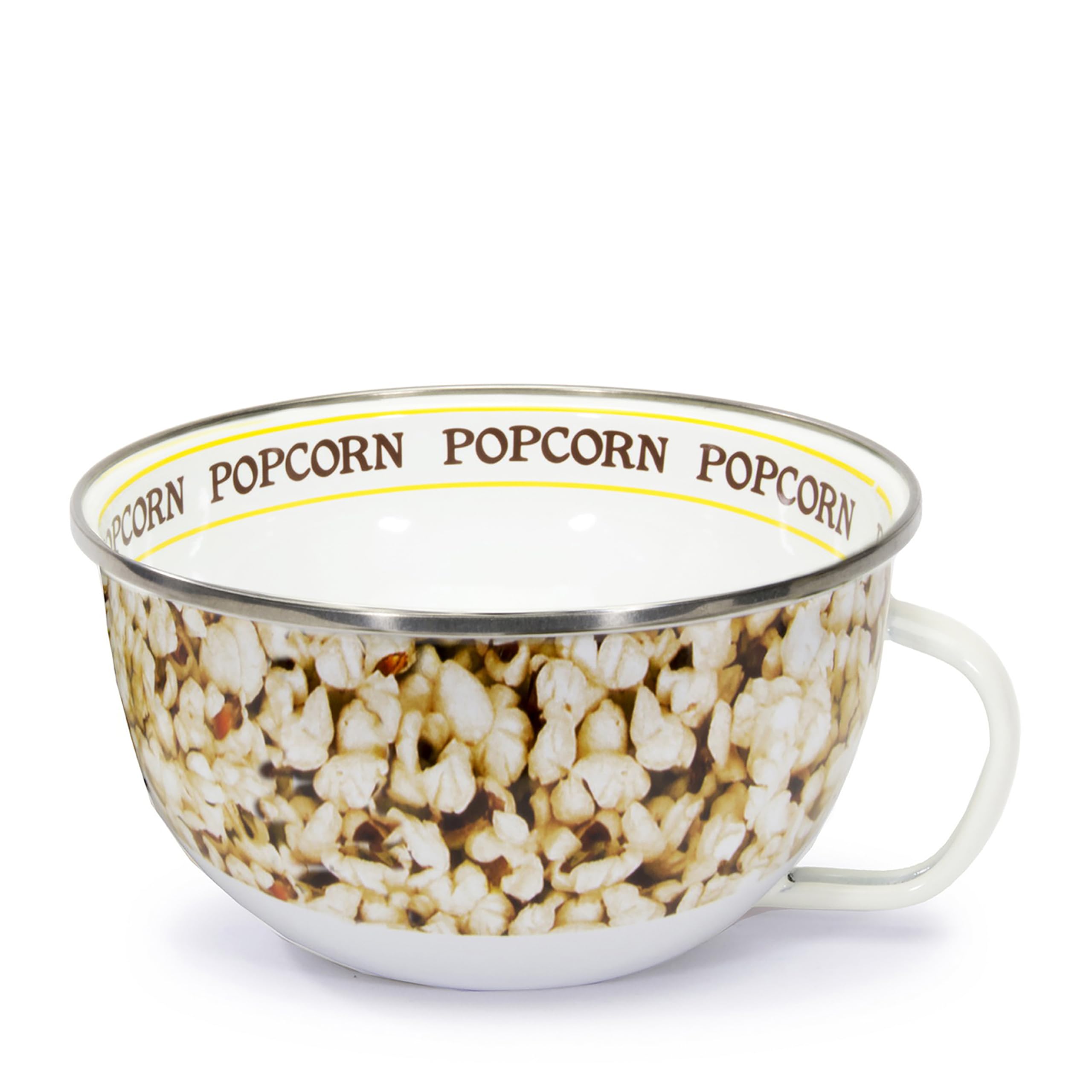 Golden Rabbit Enamelware 24oz Sharing Bowl, Popcorn