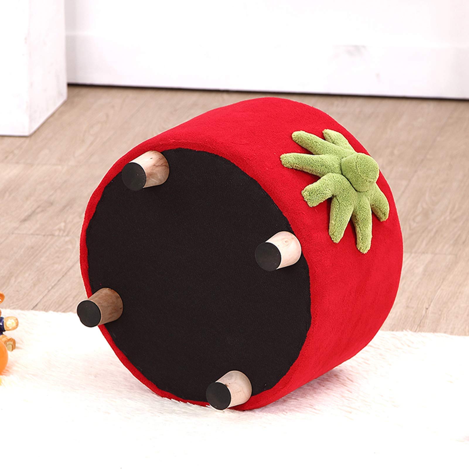 Reposapiés Redondo para niños, Dibujos Animados de Fresas para Cambiar Zapatos, taburetes, pequeño, reposapiés, tapizado, puf, Silla para niños, Dormitorio, Sala de Estar, Rojo