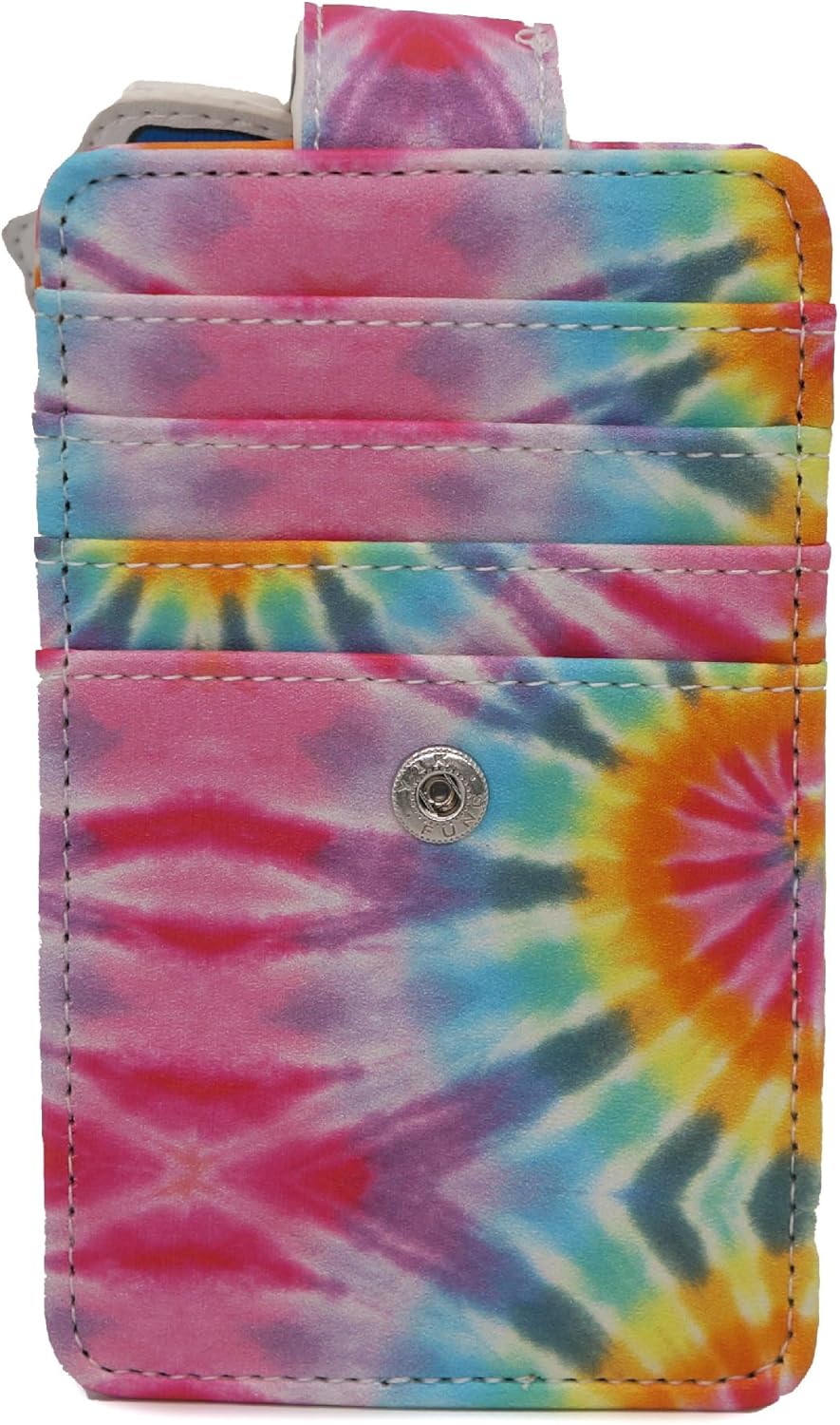 Buckle-Down Cheech and Chong Vegan Leather Wallet, ID Card Holder, Faces Multi Color Tie Dye, 3.0" x 5.0" - Image 3