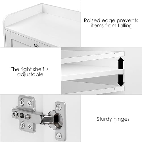 Miniatura 8 de Aparador de buffet con 2 cajones de almacenamiento, gabinete de barra de café de 3 puertas con estante ajustable, gabinete de almacenamiento de