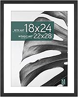 Vista 15 de Marco de 16 x 16 pulgadas MCS Studio Gallery Clásico, marco de madera de ingeniería con veta de madera negra, para colgar en vertical y horizontal