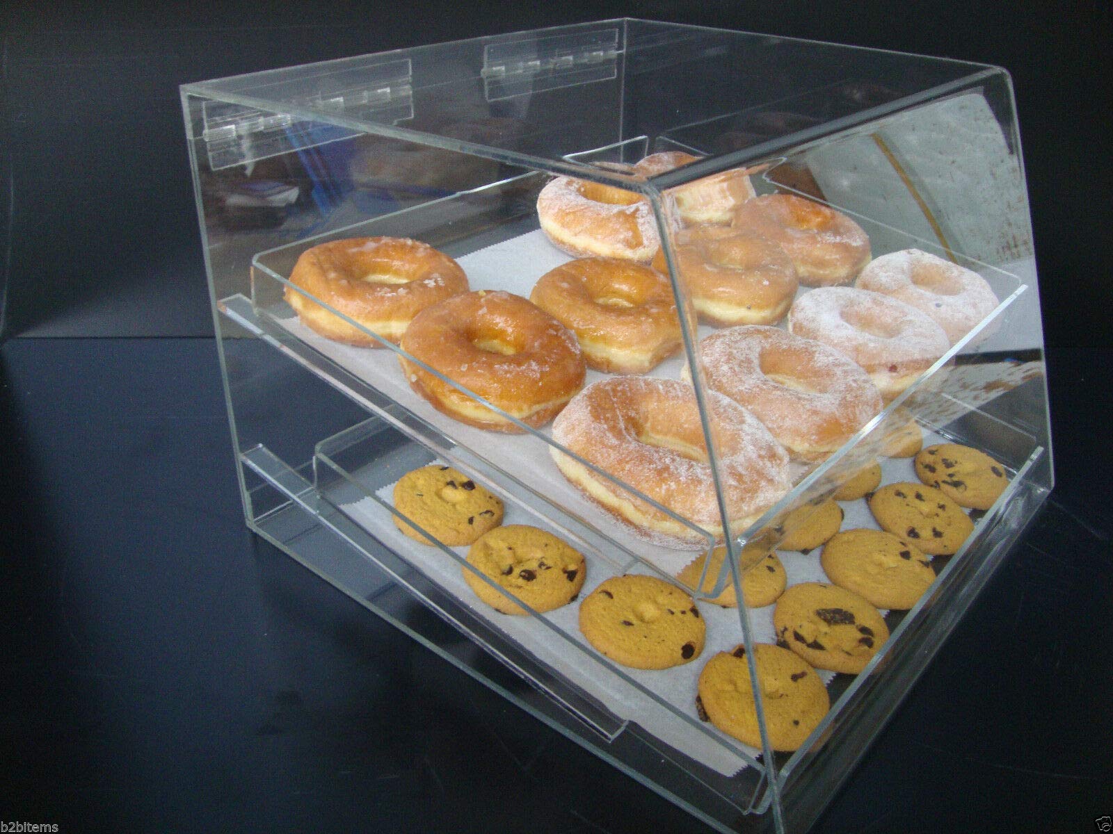 305Displays Acrylic Case w/2 trays Pastry Bakery Donut Bagels Cookie