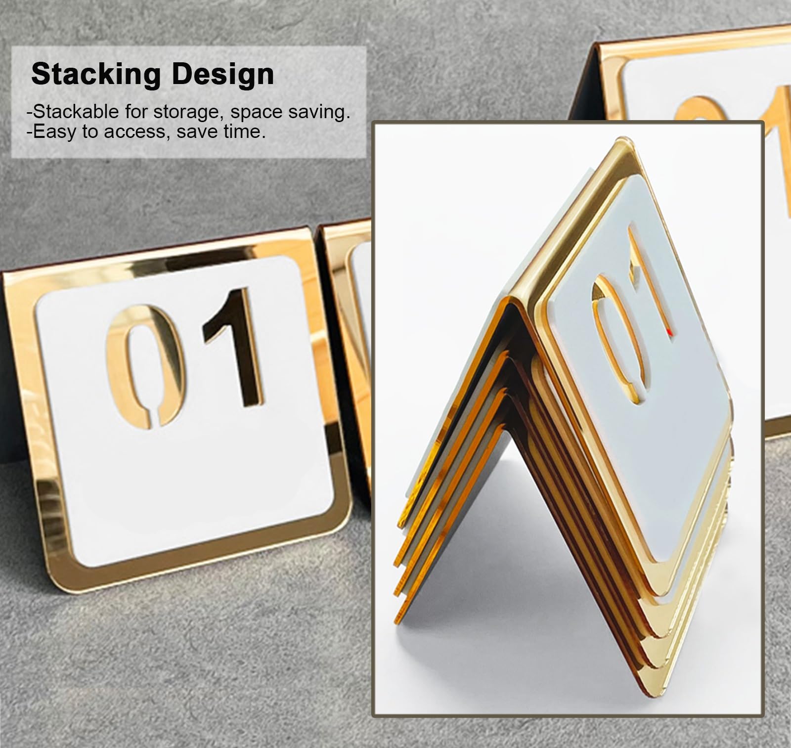 Números de la mesa Números De Mesa 1 - 10 Acrílico, Doble Cara Números De Mesa Carpa Con Talla Hueca Para Salas De Recepción De Bautizos Letreros De Mesa Con Diseño En Forma De V(Color:8x8cm(31-40))