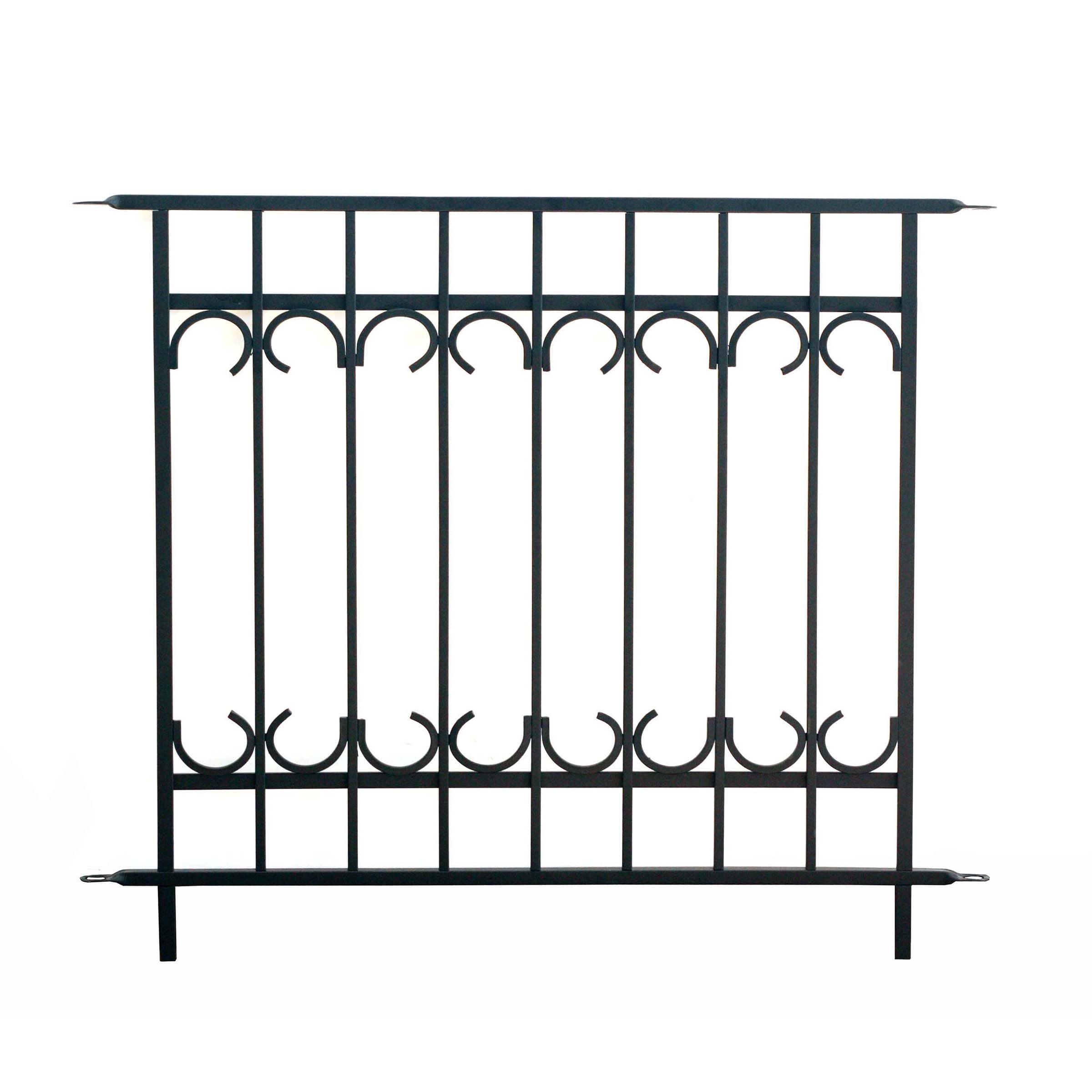 Primrose Black 91Cm Park Lane Fence Section Galvanised Steel Panacea Fence System