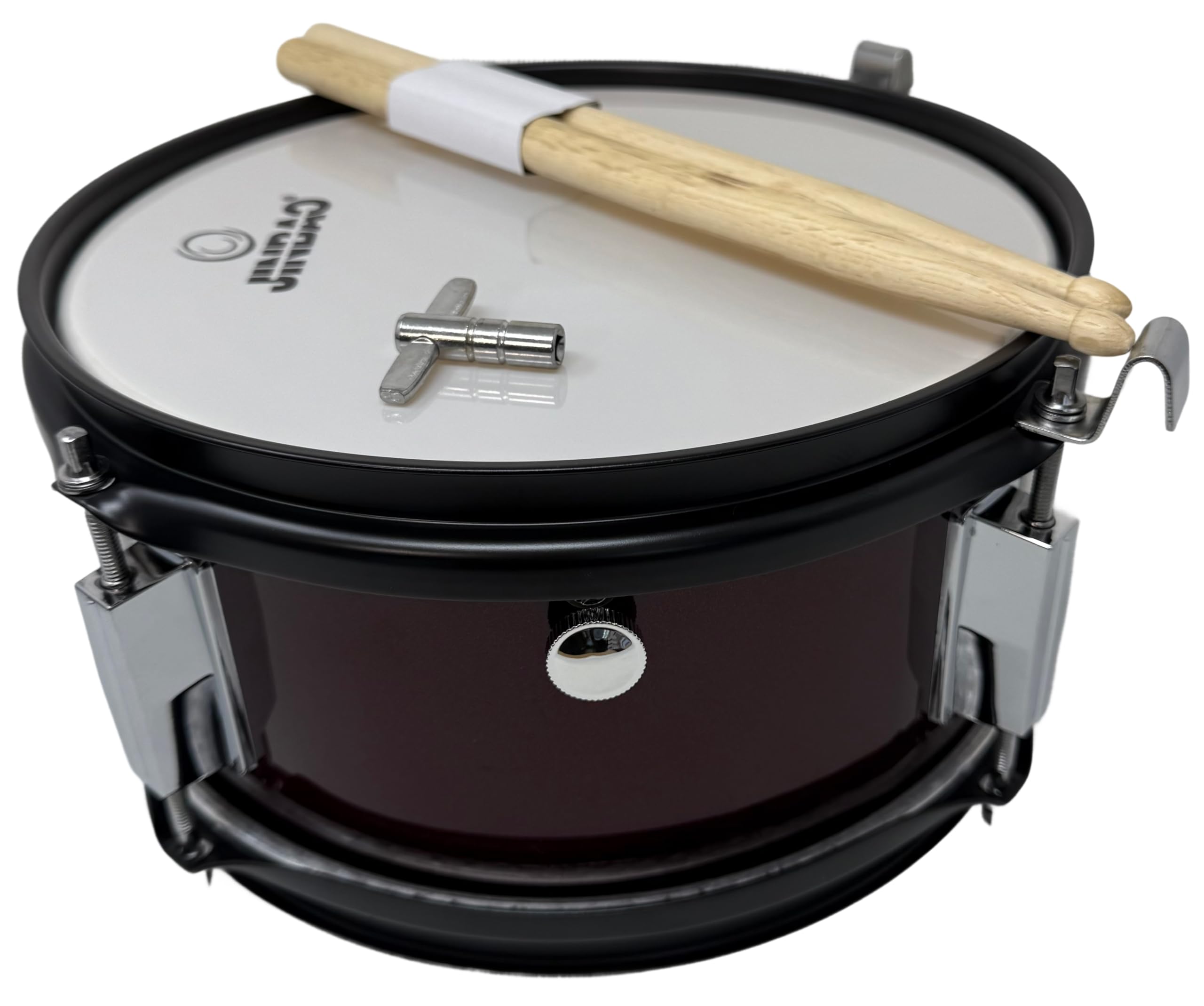 ROCKSTAR - Caja de Marcha en Madera Afinable JINBAO 0805WR-4054 Tambor Incluye Correa y Baquetas, Instrumento Musical de Percusión, Parche afinable y bordonero. 20,5cm Diametro y 13cm Altura
